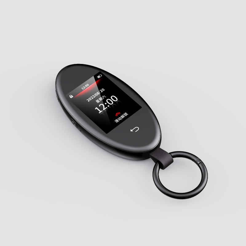Smart LCD Screen Neck Key ، ترقية الإدخال بدون مفتاح ، قفل Auto Key Purple Car&إلغاء تأمين سيارات السيارة عن بُعد ، إكسسوارات استبدال مفتاح FOB المضادة للسرقة ، شاشة شعار السيارة